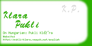 klara pukli business card